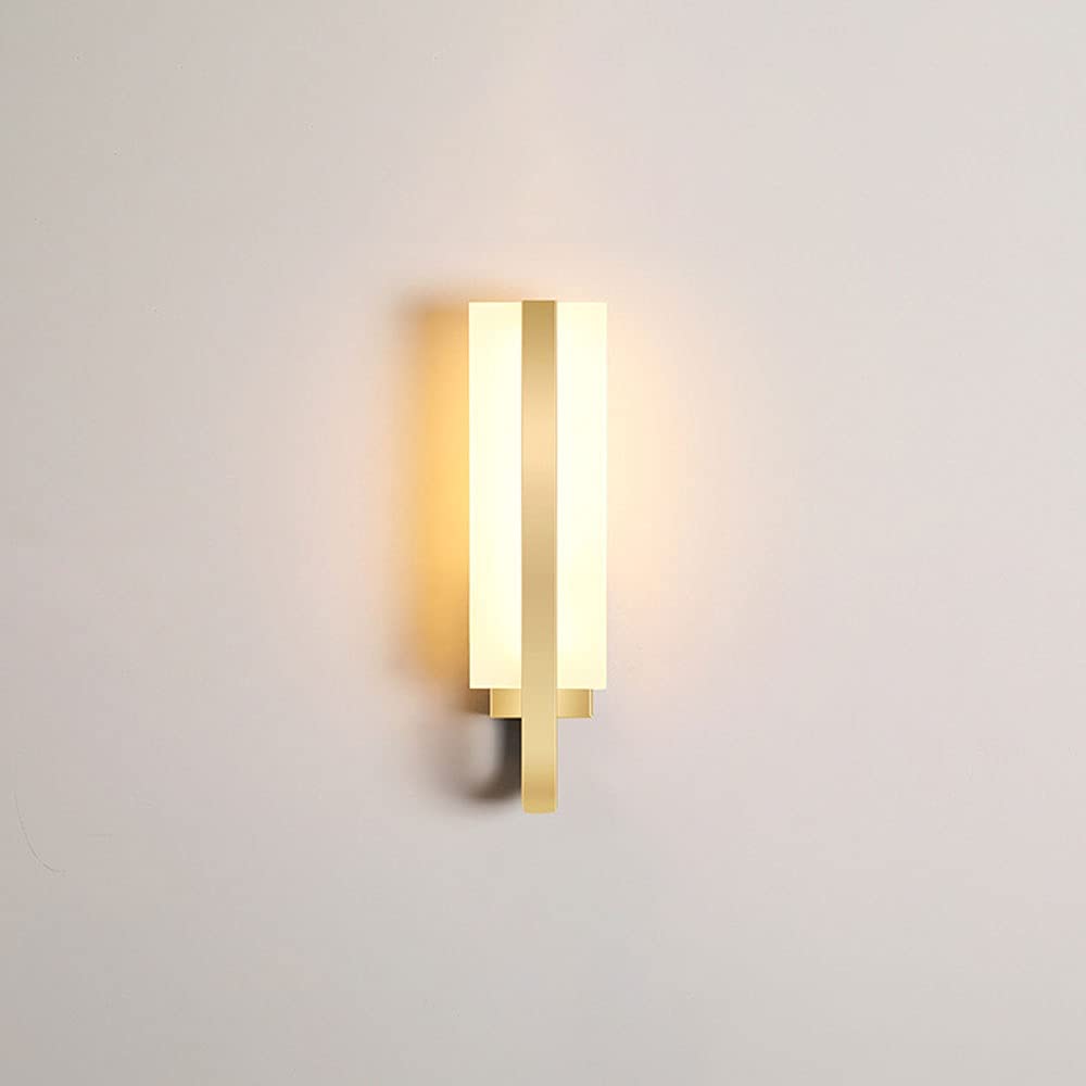 SXECAEPS Minimalist Wall Light LED Metal Sconce Geometric Lamp, Nordic Headboard Lamps Indoor Wash Lights for Bedroom Bedside Living Room Corridor Decor Lantern (Color : White-3000k)