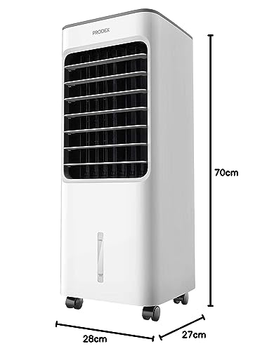 Evaporative Air Cooler with Air Humidifying & Fan Function, 3 Speed Levels with Oscillation, 5 Litre Water Tank - White
