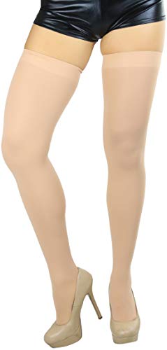 Image of ToBeInStyle Women's Nylon Thigh High Schoolgirl Opaque Stockings