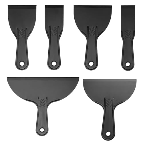 6-Piece Plastic Scraper Set for Various DIY Projects Including Painting Wallpaper Removal and Crafts