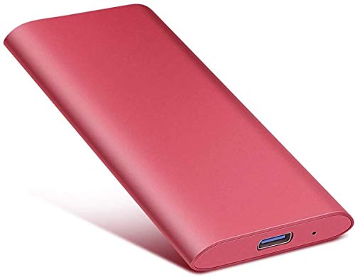 Disco duro externo de 2 TB, disco duro portátil externo para PC, portátil y Mac (2 TB, ROJO)