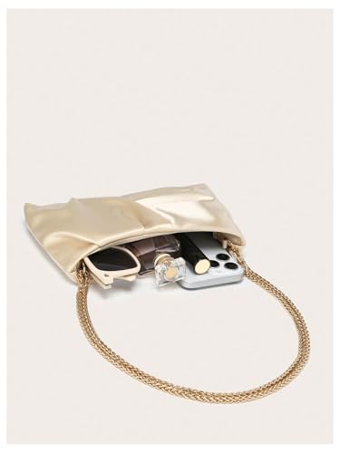 Image of GORGLITTER Women's Evening Bag Birthday Wedding Party Prom Handbag Small Dressy Formal Purse Pleated Satin Clutch