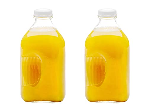 Jartastix 64oz Glass Milk Jugs with Caps (2 Pack)