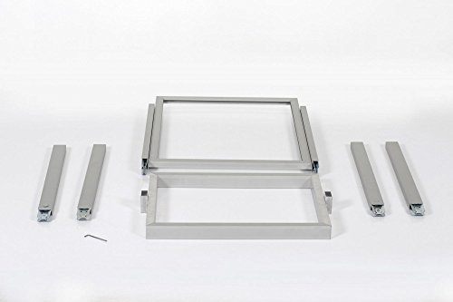 M&T Displays Metal Eco Info Board Silver 18X24 Inches Slide-In Poster Sign Holder 1 Tier Double Sided Floor Standing Pedestal Advertising Display With Backing And Anti-Glare Pet Cover #TOP3