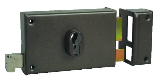 Cerradura de sobreponer marrón a derecha giro – Llave I – Eje de 70 mm – Standing – Becerro