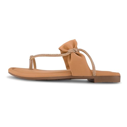 Image of Centrino Women's Slide Sandals | Stylish Slip-On for Ladies | T-Strap Cushioned Footbed for Comfort | Elegant & Trendy Braided Strap Flip Flops | Lightweight Casual Summer Slides (9311)