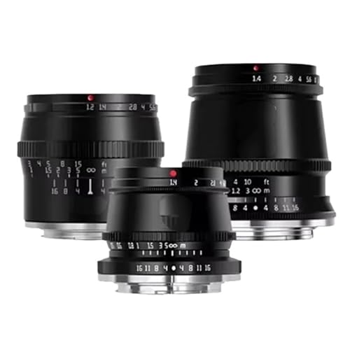 Lente， Juego de Objetivos compatibles con Montura E de Sony de 17 mm, 35 mm y 50 mm F1.4 APS C con Enfoque Manual(17mm F1.4,L Mount)