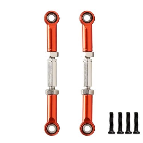 Compatible with Traxxas for Slash 4WD 70054-1 7038 7038X 1/16 RC Car Parts Alloy Toe Links Adjustable Pull Rod RC Car Linkage(Red)