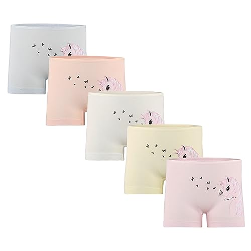 Donella Girls Boy Shorts Underwear - Kids Cotton Panties for Toddler Girls 5 Pack Age: 2-11