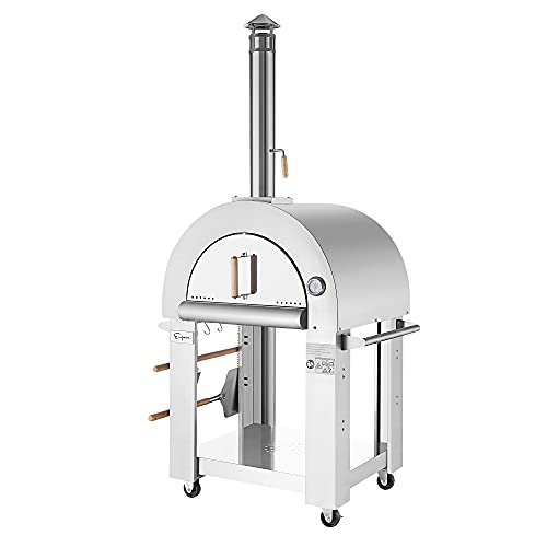 Image of Empava 32.5 inch Wood Fired Pizza Oven Grill for Outdoor Kitchen in Stainless Steel