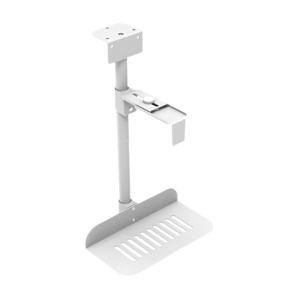 Salvaspazio Supporto CPU sotto la scrivania, Supporto for PC sospeso, Supporto for Case PC Regolabile con Rotazione a 360° per Case(Bianco)