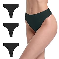 3 Pcs High Thong-black