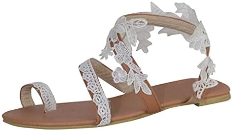 NOLDARES Sandals for Women Dressy Women's Flower Comfy Platform Casual Sandal Summer Beach Travel Slipper Flip Flops, White, 9