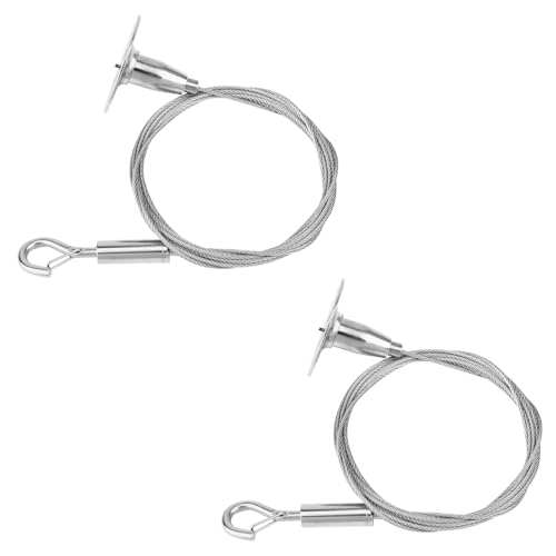Alipis Colgador de Acero Inoxidable para Cuadros con Gancho Resistente y Cable de Plástico Plastificado, 2 Piezas para Montaje Seguro en Pared