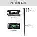 Meichoon 3 in 1 Car Digital Clock Voltmeter Thermometer 12V Waterproof Battery Voltage Monitor LED Large Screen Display for Motorcyclea Electric Vehicles Green