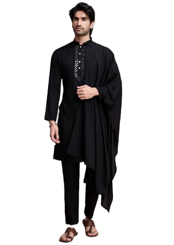 Pyjama kurta homme mariage et fête traditionnelle ensemble miroir 10721