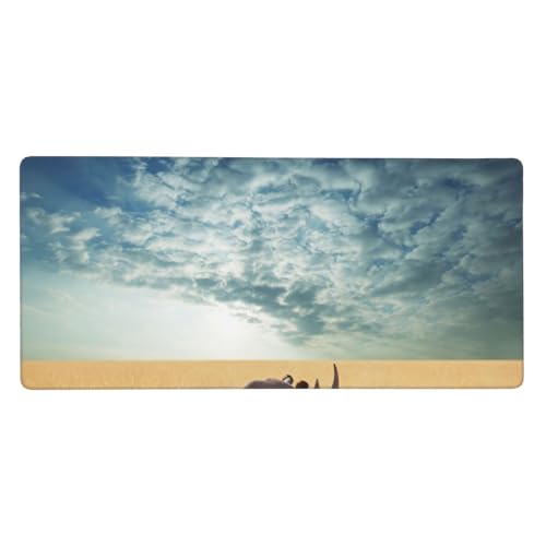 Tapis de souris grand format rhinocéros 40x90cm avec base caoutchouc antidérapante
