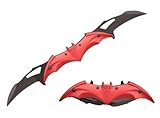 ARLEZA STORM Dark Knight Twin Blade Bat Knife - 11' Pocket Folding Spring Assisted Dual Blades Tactical Knife for Comics Superhero Fan! (Red/Black)