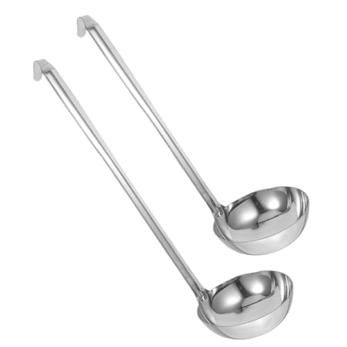 Zerodeko 2 Piezas cuchara de acero inoxidable cocinando ranurado cucharas para servir servicio Salsa cucharones pequeños para servir cucharón pequeño cucharon para servir