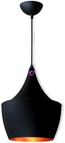 GreyWings Big Hanging Tulip Pendant Ceiling Light, Black Texture, Metal