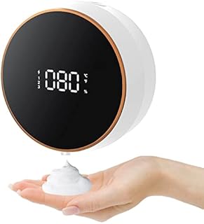 Automatic Soap Dispenser Wall Mounted, 300ml Touchless Hand Sanitizer Dispenser, USB Charging Wall-mounted LED Display Sensor Hand Soap Dispenser for Bathroom, Kitchen (White)