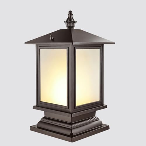 OZBME Lampe sur Colonne E27 Style Industriel rétro, Lampe à économie d'énergie, Lanterne Moderne d'extérieur Stigma 9 Pouces en métal créatif pour Villa, Cour, Portail, Parc ()
