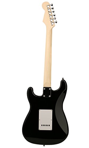 Image of JUAREZ JRZ-ST01-BKW 6-String Linden Wood Electric Guitar, Right Handed, Black, With Case /Bag And Picks