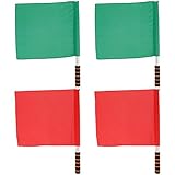 BESPORTBLE 4 Stück Kleines Schiedsrichter mit Hand Signalfahnen Farbige Spielfahnen aus Langlebigem Material Rutschfester Griff Fußball Sportplatz Ausstattung