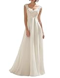 HAIBFJIN Robe de mariée pour femme avec dentelle - Longue robe de plage bohème avec fente ...
