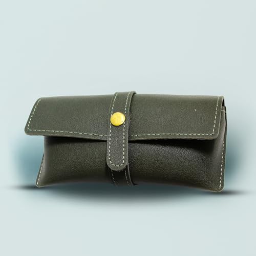 Image of Personalized Leather Goggle Cover | Custom Name | Unisex Faux Leather Eyewear Case with Button Closure | Travel-Friendly & Durable Sunglasses Holder for Men & Women