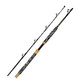 Fiblink 1-Piece Saltwater Offshore Trolling Rod 6-Feet Big Game Rod Conventional Boat Fishing Pole (Straight, 6 '- 2pc - 30-50lbs)