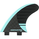 Ocean & Earth OE-3 Speed Medium Black/Blue Thruster Dual Tab - Set of 3 Fins