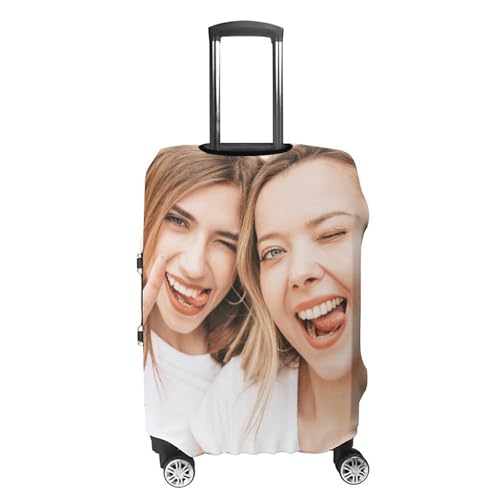 DIYKST Custom Face Luggage Cover Personalized Suitcase Cover Protector with Photo Text Logo Customized Travel Baggage Protector Cover for Men Women(Design 6)4