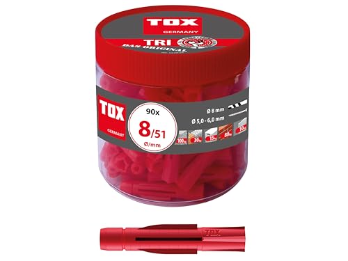 TOX all purpose plugs Tri 8 x 51 mm, 90 pieces, round tin, 010260051