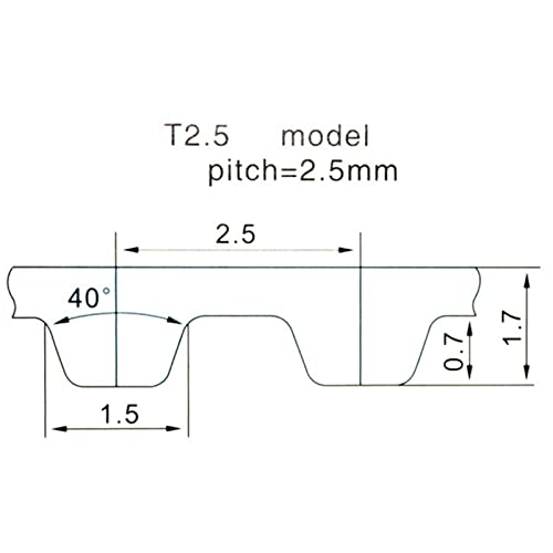 Correa de distribución abierta T2.5 de 10mm para impresoras 3D y CNC 4