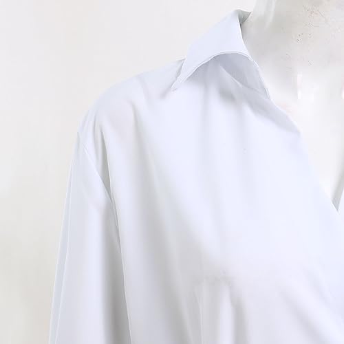 Robe longue chemise fluide col en v pour vos journées décontractées en ville