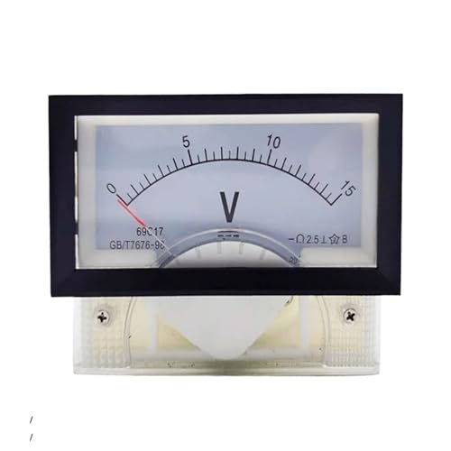 Voltmètre analogique DC 15V 69C17-V | Indicateur de tension encastrable 85x46mm