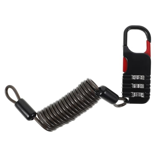 BRIGHTFUFU Bike Lock Cable for Helmet Electric Scooter 3 Combination Lock Black Sturdy Easy to Install