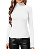 MANGOPOP Women's Mock Turtle Neck Slim Fit Long Sl... #2