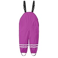 Hundakvy Kid's Water-Proof Jumpsuits with Reflective Stripes Solid Color Plain Rainwears Children Lightweight Rain Coats Outwear Outfits Girl's Water-Proof RainSuits