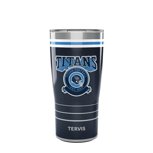 Tervis Traveler NFL Tennessee Titans - Vintage Triple Insulated Tumbler Travel Cup Keeps Drinks Cold & Hot, 20oz, Stainless Steel