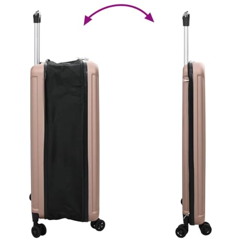 Vidaxl Valigia Moderna Rosa Oro Con Materiali Impermeabili Ruote Scorrevoli Dimensioni Compatte 50 X 30 76 Cm Perfetta Per Brevi Viaggi E Chiusura A Combinazione Sicura Bagaglio Rigido - 9