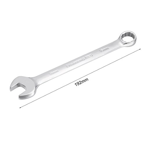 Uxcell Metric 15Mm 12-Point Box Open End Combination Wrench Chrome Finish, Cr-V #TOP1
