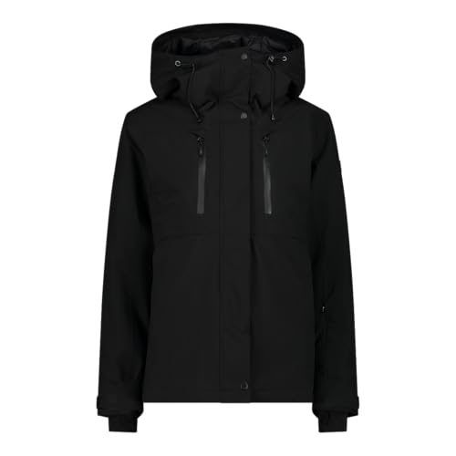 Waterproof 10.000 CMP Giacca da sci e snowboard da donna in mechanical stretch loose fit, 34W3926 (IT, Testo, XL, Regular, Regular, Nero)