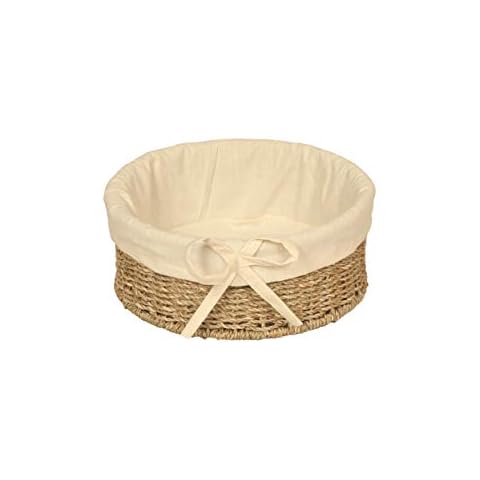 Small Round Seagrass Basket lined Cover