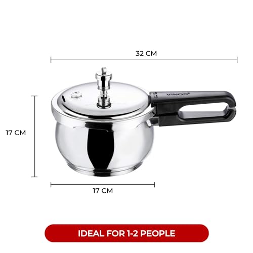 VINOD Belly Shape Stainless Steel Induction Pressure Cooker/Pressure Canner, Instant Pot multi cooker (1.5 Litres) - Image 3