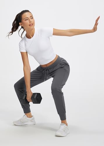 Image of Libin Women's Joggers Pants Athletic Casual Sweatpants Petite /Regular /Tall | Running, Workout, Gym, Yoga, Lounge, Travel, Golf Clothes with Pockets, 4 way stretch, Tapered, Dance Trousers