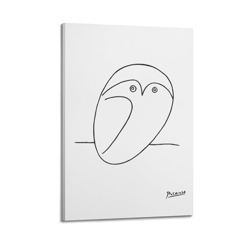 Toile Pablo Picasso Petite chouette poster mural 20x30 cm pour décoration élégante