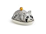Gracie China Shop Raccoon with Acorn Butter Dish