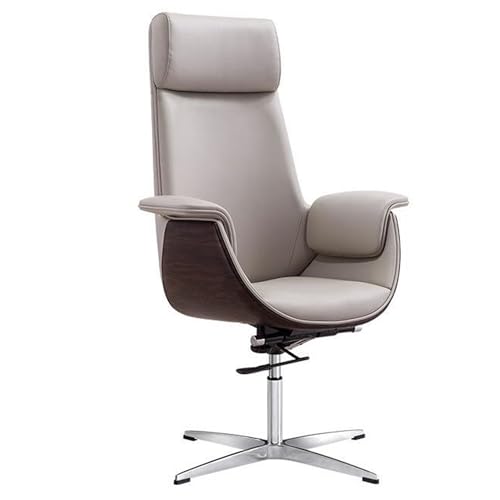 GLETSF Silla Ejecutiva De Oficina, Ergonómica, para Juegos, Reclinable hasta 120°, De Cuero Sintético, con Reposacabezas Cómodo Y De Apoyo, Respaldo De Doble Capa, Ideal para Oficin-Grey-C
